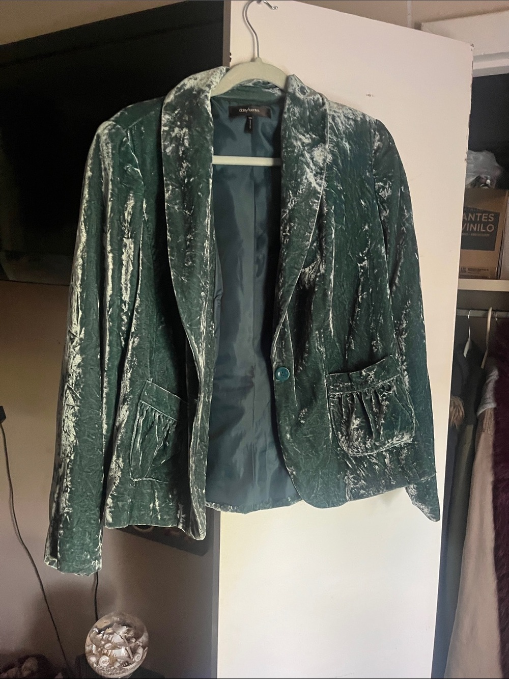 Daisy Fuentes Emerald Green Velvet Blazer